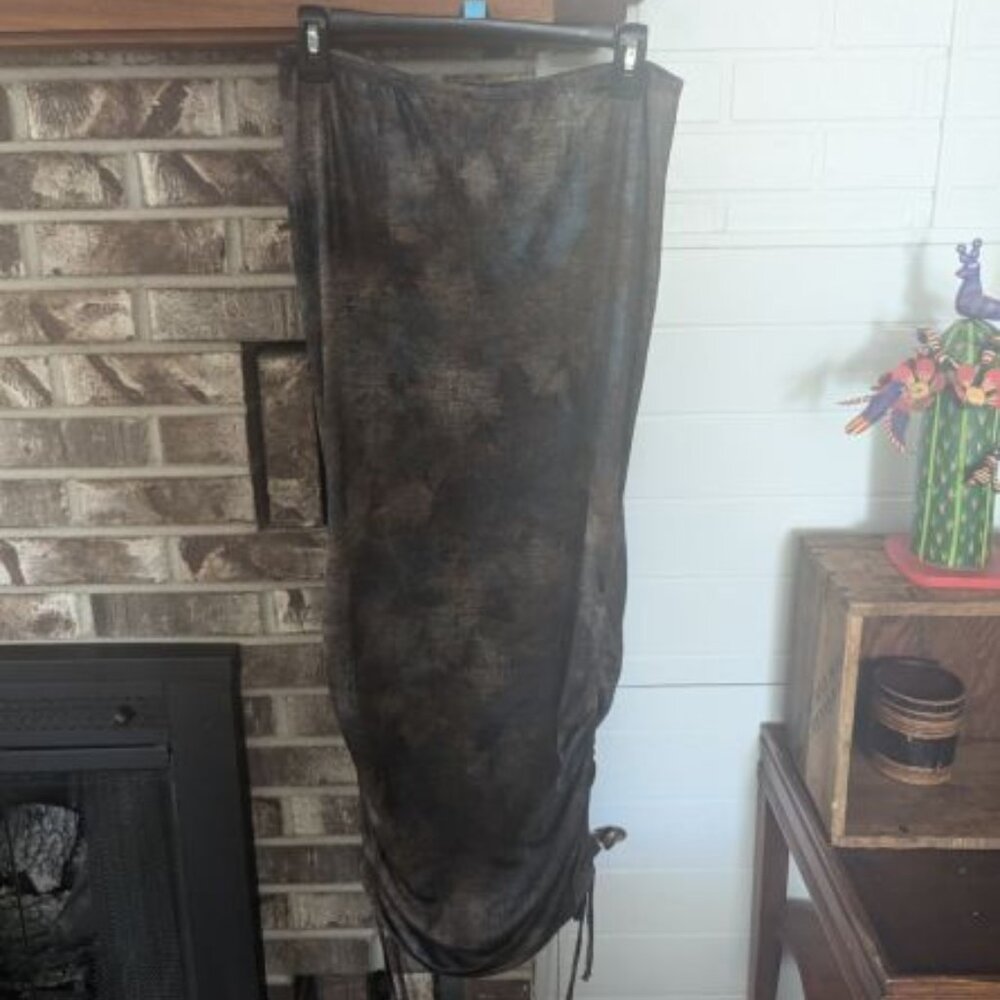 New Ruched Slide Side Maxi Skirt Urban Renewal Remnants by Urban Outfitters